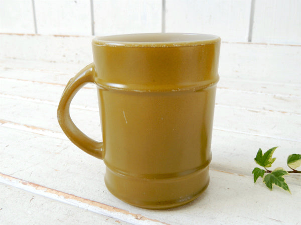 【Fire King】ファイヤーキング・オリーブグリーン・カーキ・緑・バレルマグ・レンジャーマグ