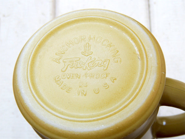 【Fire King】ファイヤーキング・オリーブグリーン・カーキ・緑・バレルマグ・レンジャーマグ