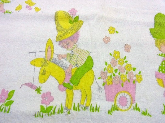 男の子&女の柄・ヴィンテージ・ベビーブランケット/ひざ掛け　USA