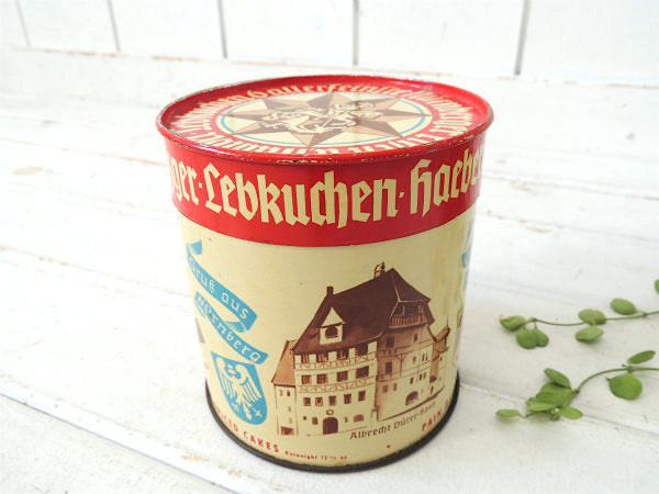ドイツ製・ニュルンベルク・伝統菓子レープクーヘン・アンティーク・ティン缶/菓子缶