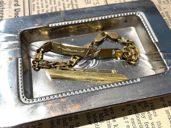 1947-1952 アールデコ メタル ビンテージ 灰皿 アシュトレイ 小物 里帰り品 JAPAN