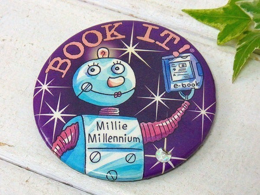 BOOK IT! e-book Millie Millennium ロボット ヴィンテージ 缶バッジ USA