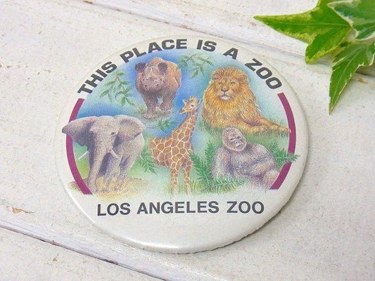 【LOS ANGELES ZOO/ロサンゼルス動物園 】LA・ヴィンテージ・缶バッジ・USA
