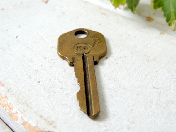 【NATIONAL KEY・KV1・ナショナル】ヴィンテージ・鍵・キー・真鍮製・ロゴ・キャラクター