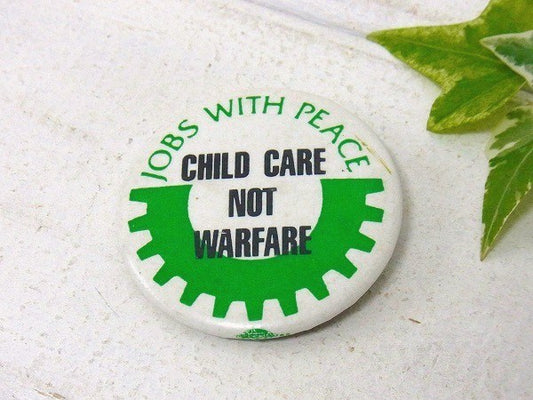 【JOBS WITH PEACE】ヴィンテージ・缶バッジ・USA/ファッションアイテム
