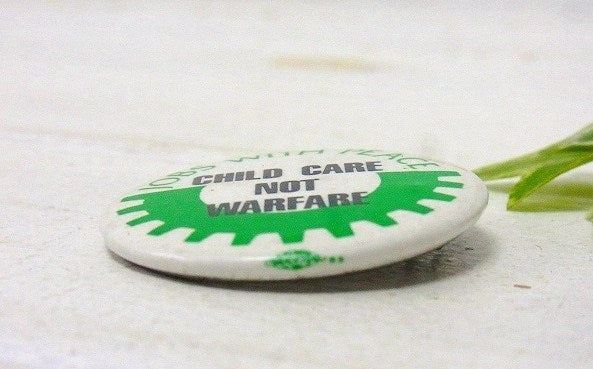 【JOBS WITH PEACE】ヴィンテージ・缶バッジ・USA/ファッションアイテム