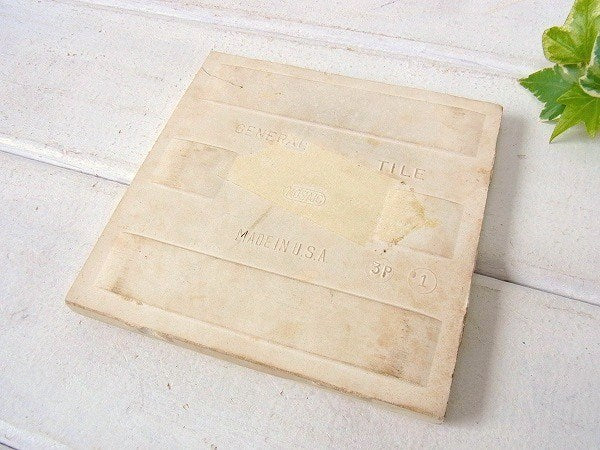 クマ タイル テディベア 子グマ柄 陶磁器製 デッドストック アンティーク 鍋敷き USA