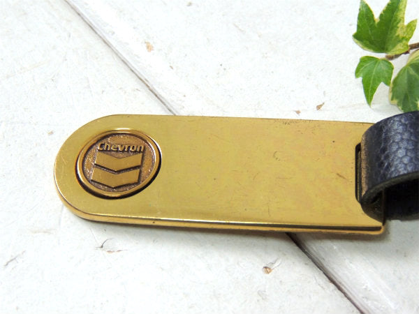 シェブロン・オイル・アドバタイジング・ヴィンテージ US ゴールドプレート・バックタグ・キーホルダー