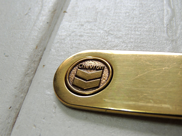 シェブロン・オイル・アドバタイジング・ヴィンテージ US ゴールドプレート・バックタグ・キーホルダー