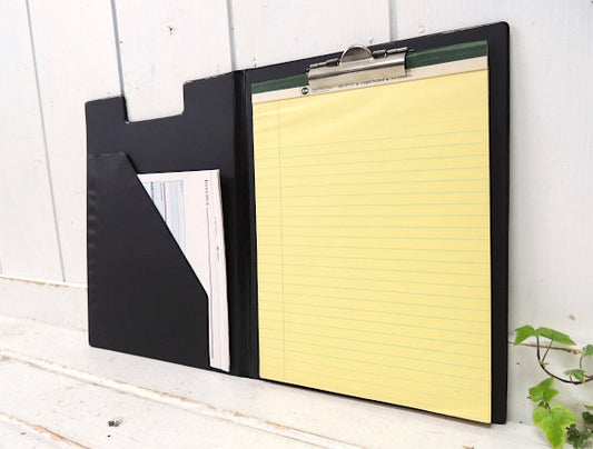 【K&M Company】レポート用紙付き・ヴィンテージ・2つ折りクリップボード/バインダー