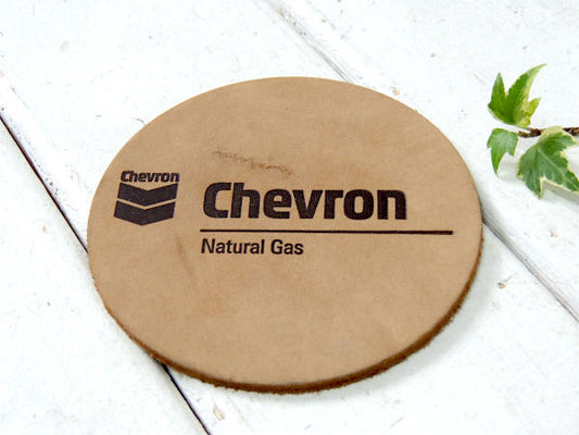 USA Chevron シェブロン・アドバタイジング・レザー・革製・ヴィンテージ・コースター
