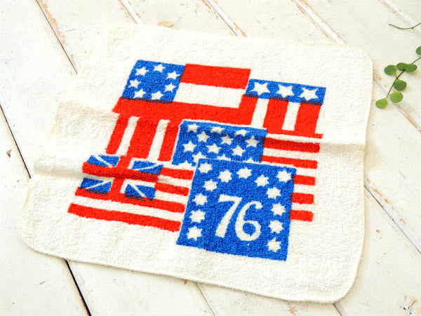 アメリカ&イギリス国旗柄・1976年・デッドストック・ヴィンテージ・ハンドタオル・タオル・コットン