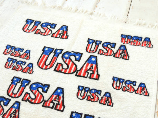 USA CANNON社 アメリカ国旗柄 デッドストック ヴィンテージ フェイスタオル コットン