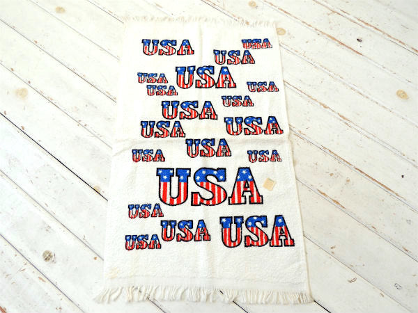 USA CANNON社 アメリカ国旗柄 デッドストック ヴィンテージ フェイスタオル コットン