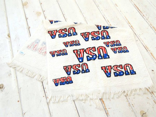 USA CANNON社 アメリカ国旗柄 デッドストック ヴィンテージ フェイスタオル コットン