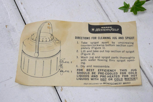 WESTERN FIELD ピクニック ヴィンテージ ウォータージャグ キャンプ アウトドア USA