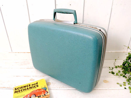 【Samsonite】サムソナイト・鍵付き・水色・小さなヴィンテージ・スーツケース/トランク USA