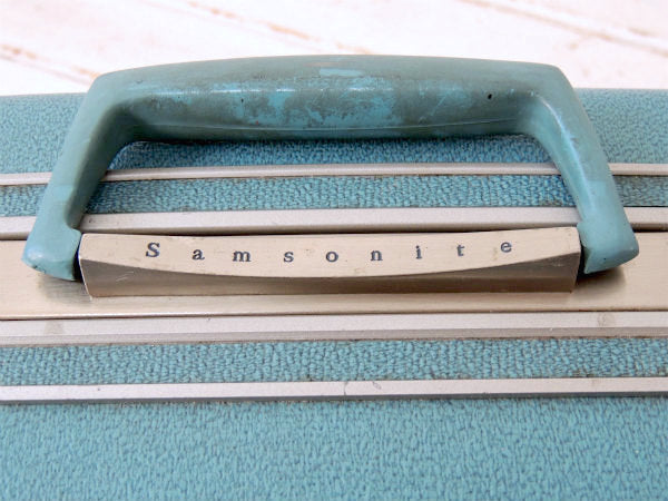 【Samsonite】サムソナイト・鍵付き・水色・小さなヴィンテージ・スーツケース/トランク USA