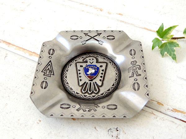 ネイティブアメリカン サンダーバード ネバダ州スーベニア メタル製 ヴィンテージ 灰皿 アシュトレイ