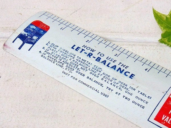 【LET-R-BALANCE】クリップ付き・ヴィンテージ・レタースケール・ルーラー/定規/ものさし