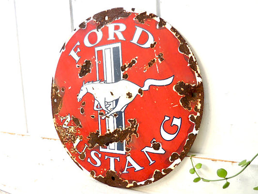 【1960y・フォード・MUSTANG・マスタング】OLD・ヴィンテージ・ホーローサイン