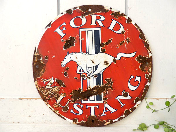 【1960y・フォード・MUSTANG・マスタング】OLD・ヴィンテージ・ホーローサイン