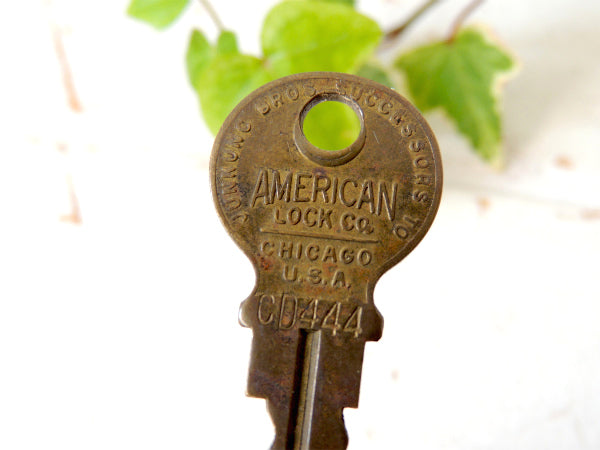 【アメリカンロック・CHICAGO・Key】古鍵・USA・アンティーク・キー・真鍮製・USA