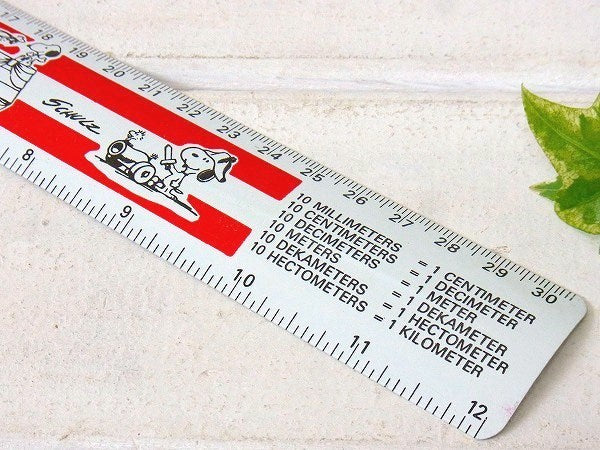 【スヌーピー】センチ&インチ表示・星条旗柄・60'sヴィンテージ・ルーラー/定規/ものさし