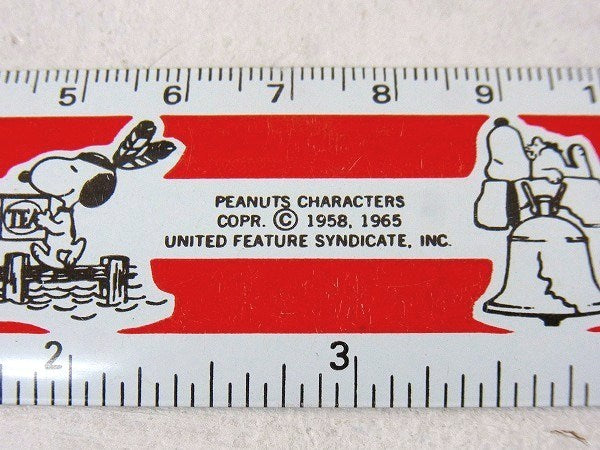 【スヌーピー】センチ&インチ表示・星条旗柄・60'sヴィンテージ・ルーラー/定規/ものさし