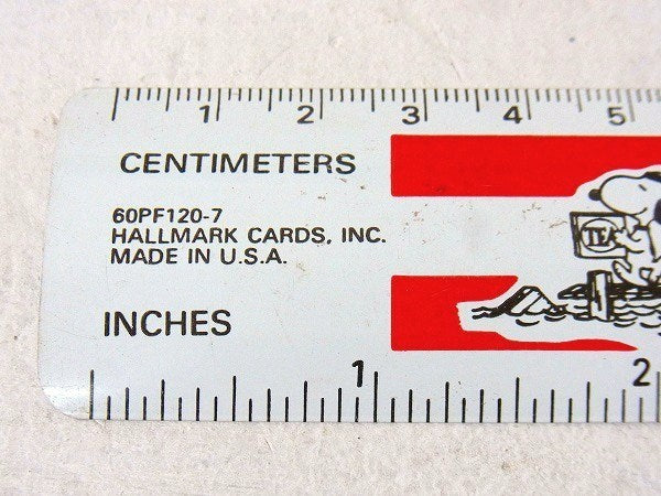 【スヌーピー】センチ&インチ表示・星条旗柄・60'sヴィンテージ・ルーラー/定規/ものさし