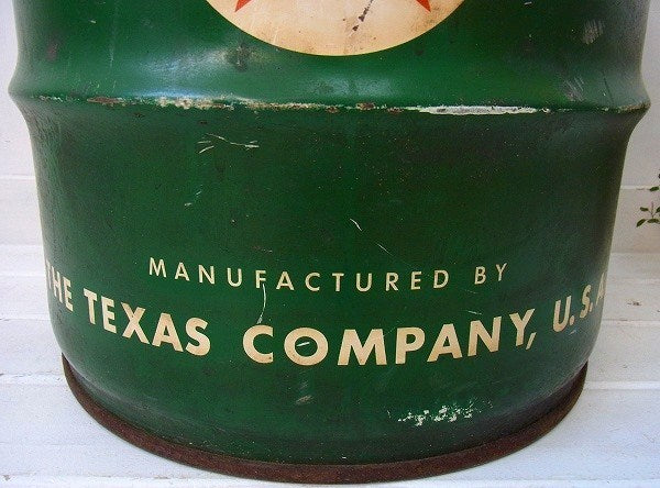 【TEXACO】テキサコ・特大・ヴィンテージ・オイル缶(フタ付き)　USA