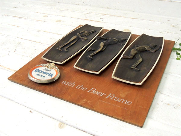 OLYMPIA オリンピアビール アドバタイジング・ボウリング・60's・ヴィンテージ・サイン・看板