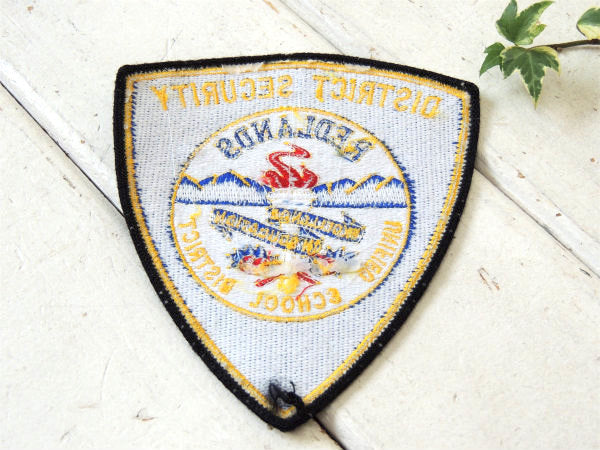 カリフォルニア レッドランズ UNIFIED SCHOOL 警備員 ヴィンテージ・刺繍 ワッペン