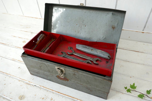 DUNLAP シアーズ メタル製 2段式 40s ヴィンテージ ツールボックス ツールケース 工具箱