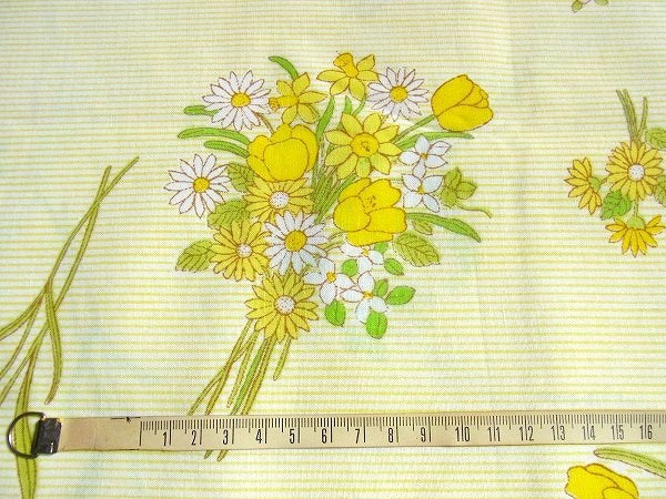 花束&小花柄・ヴィンテージ・USEDフラットシーツ(1/2) USA