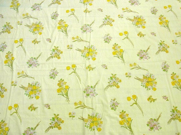 花束&小花柄・ヴィンテージ・USEDフラットシーツ(1/2) USA