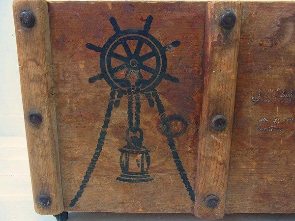海賊の宝箱・木製アンティーク・ウッドボックス/木箱/おもちゃ箱　USA
