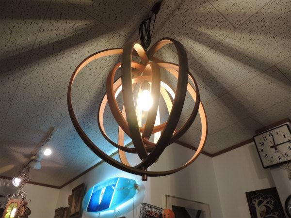 Avis Design California  7連 ペンダントランプ 木製 照明 カリフォルニア ライト フープランプ インテリア USA