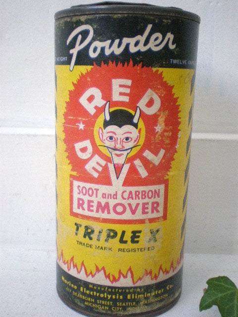 USA　RED　DEVIL・ビンテージ・ブリキ缶