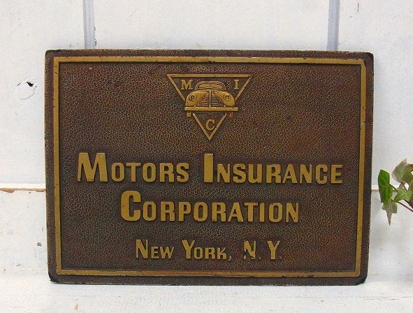 MIC ニューヨーク アメ車 看板 クラシックカー 30's ヴィンテージ サイン ネームプレート USA