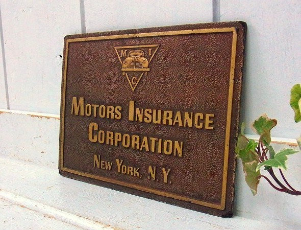 MIC ニューヨーク アメ車 看板 クラシックカー 30's ヴィンテージ サイン ネームプレート USA