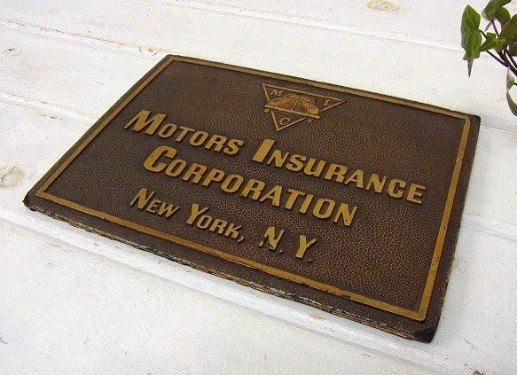 MIC ニューヨーク アメ車 看板 クラシックカー 30's ヴィンテージ サイン ネームプレート USA