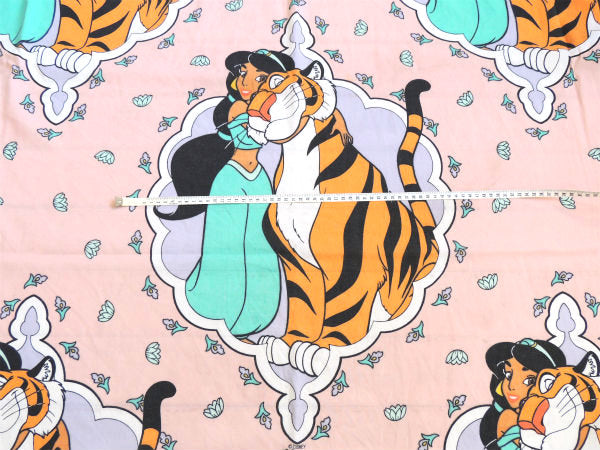 【アラジン】ディズニー・ジャスミン&ラジャー・大柄・ユーズドシーツ(フラットタイプ) USA