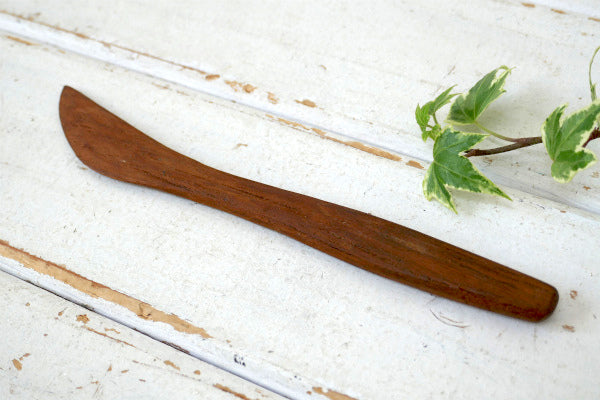 木製 無垢 ヴィンテージ バターナイフ  木製カトラリー キッチン用品 ラスティック モダンデザイン