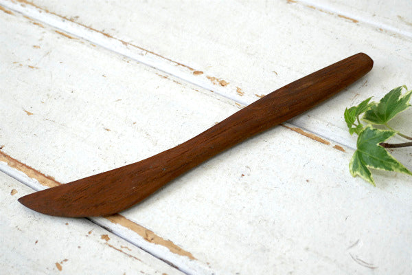 木製 無垢 ヴィンテージ バターナイフ  木製カトラリー キッチン用品 ラスティック モダンデザイン