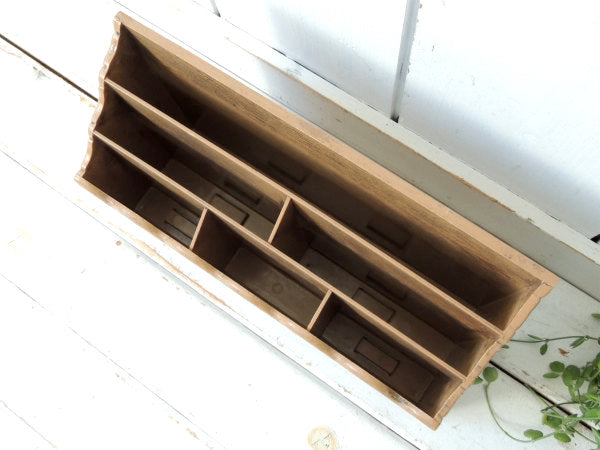 【Lerner・彫刻ウッド柄】70's・ヴィンテージ・卓上レターホルダー・オーガナイズ・書類スタンド