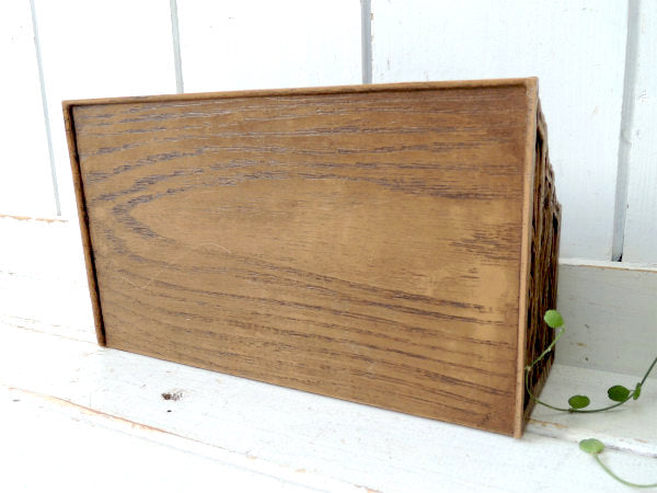 【Lerner・彫刻ウッド柄】70's・ヴィンテージ・卓上レターホルダー・オーガナイズ・書類スタンド