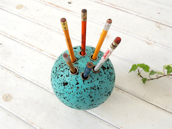 【アトミックデザイン】地球儀型・球体・ヴィンテージ・ペンスタンド・鉛筆立て・ペンシルスタンド・USA