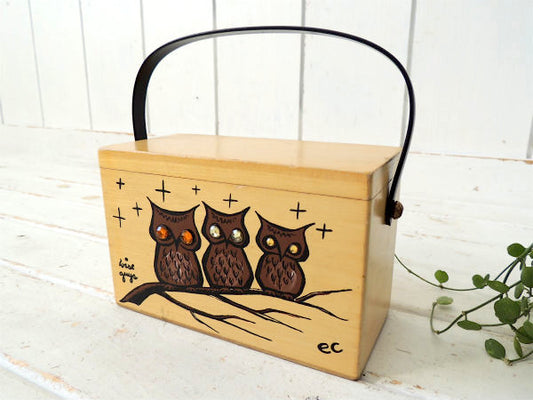 Enid Collins エニッドコリンズ・US・フクロウ・ヴィンテージ・木製 バッグ・ハンドバッグ