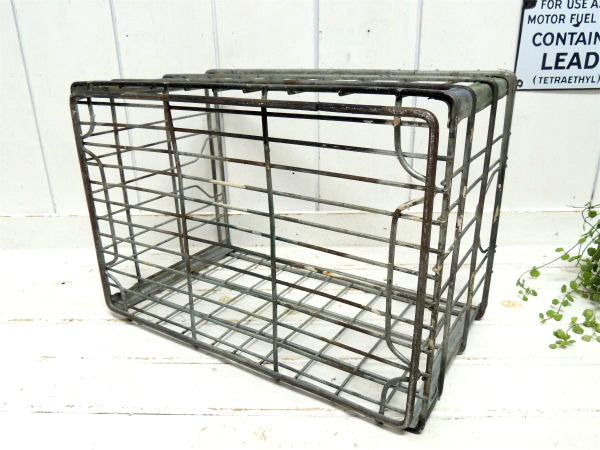 【1922y〜・老舗・SHAMROCK FOODS】ヴィンテージ・ミルクボトルケース・キャリーケース